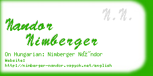 nandor nimberger business card